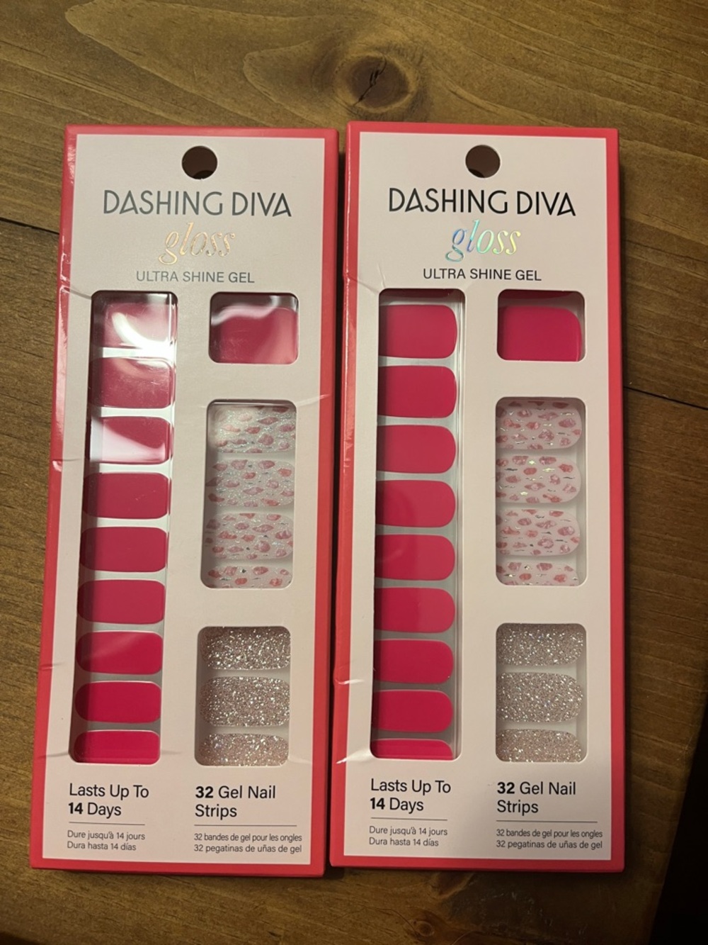Dashing Diva Gloss Ultra Shine Gel Nail Strips - Hot Pink Set